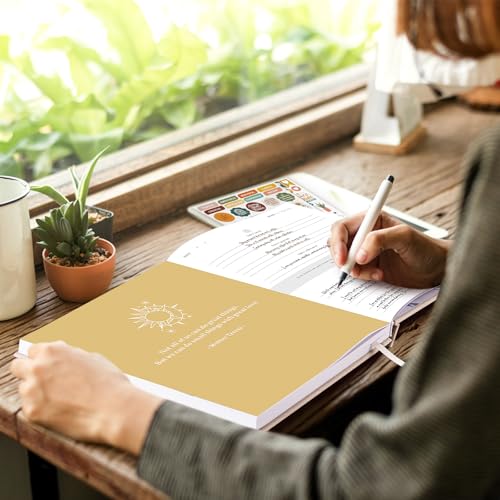 Lanpn Daily Gratitude Journal for Woman Men, 4 Month Mindfulness & Affirmation Planner, 7.8"x9.2" The 5 Minute Grateful Diary, Guided Reflection with Positivity Prompts Undated Notebook, Purple - color: Purple
