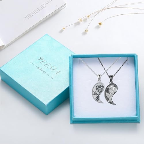 Yin Yang Necklaces for Women Men 925 Sterling Silver Pendant Necklace Yin Yang Jewelry for Women Men Couples - style: Skull