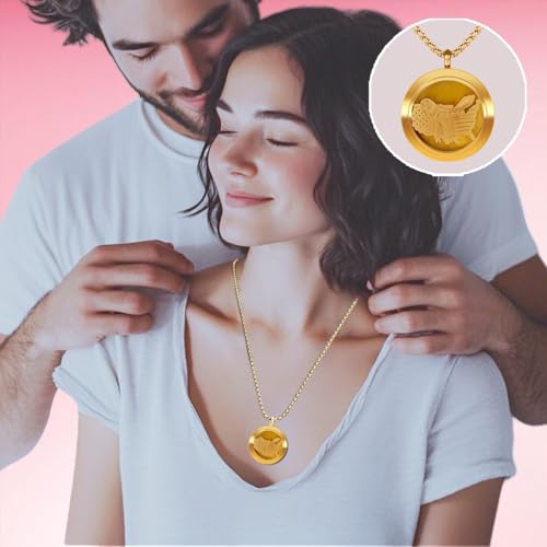 Aromatherapy Diffuser Necklace-Eagles Essential Oil Necklace,Aromatherapy Diffuser Pendant for Men and Women,Portable,Suitable for Yoga,Meditation,Travel,Stress Relief Gift(Gold 30mm) - color: Eagles Gold