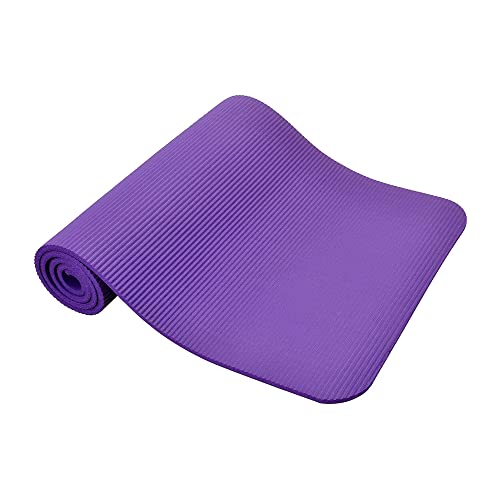 Fitvids All Purpose 1/2-Inch Extra Thick High Density Anti-Tear Exercise Yoga Mat and Knee Pad with Carrying Strap, Multiple Colors - color: Purple