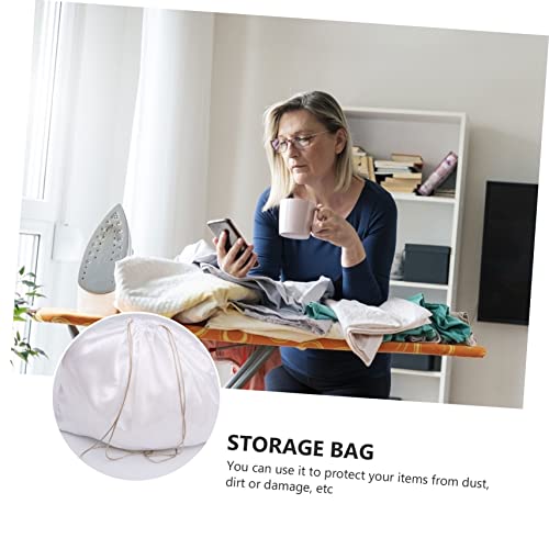 2Pcs Durable Drawstring Storage Bag Lightweight Household Clothing and Shoes Pouch Satin Dustproof Packing Finishing Bag for Home Organization