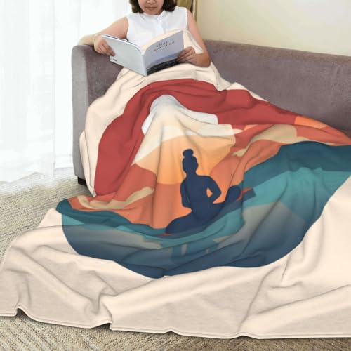 Minimalistic Mindfulness Blanket Anti Pilling Throw Yoga Fleece Flannel Lightweight Cozy Bedspread Living Room Women Adults and Kids Bed Sofa 60"X50" - color: Minimalistic Mindfulness