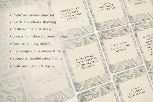 Isaac Liev Money Affirmations Cards - Motivational Daily Affirmation for Men Women, Manifestation Abundance Wealth Mindset Manifesting Card - Blessings Cards - Gift for Work, Office, Boss - style: Money Affirmation