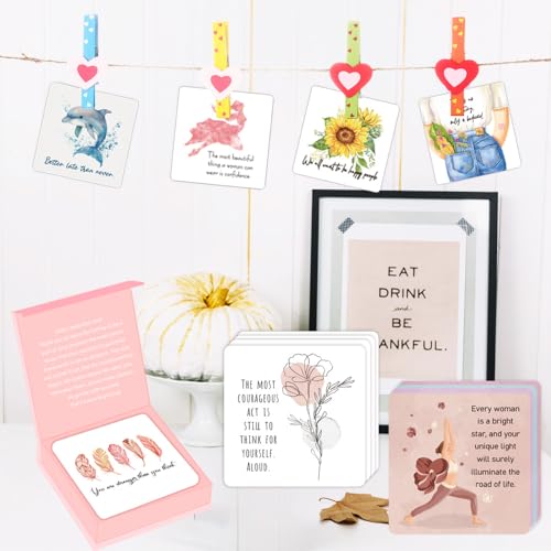 Positive Affirmations Cards for Women - 52 Mindfulness Cards with Affirmations and Inspirational Quotes - Motivational Cards, Meditation Cards, Inspirational Cards, Daily Affirmation Cards - A - color: A-Cyan