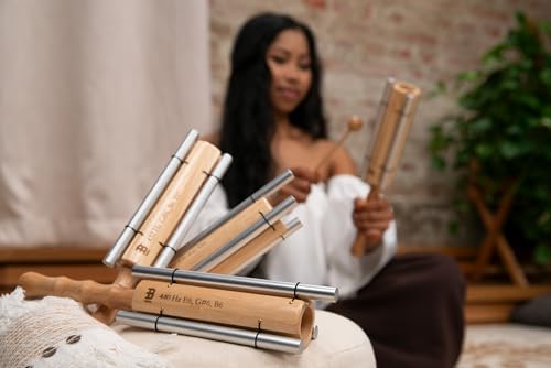 Three Tone Energy Chime with Long Resonance For Calming Meditation, ASMR, Sound Healing, and Yoga — Includes Mallet - style: Hz Major triad: E6, G#6, B6