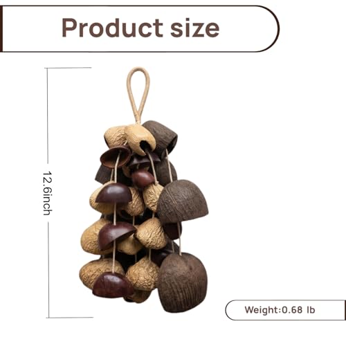 Natural Seed Pod Rattle Wind Chime, 33 Seed Pods Handmade Meditation Bell with Soft Calming Sound, Eco Friendly Boho Home Decor for Garden Patio Window, Dual-Use Hang or Shake, Yoga Gift for Women Men