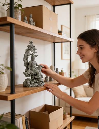 Sandstone Buddha Statue, Zen Figurine for Spiritual Home Decor, Ideal for Meditation Corner, Altar, Living Room Shelf, Thoughtful Gift for Mindfulness Seekers & Spiritual Enthusiasts
