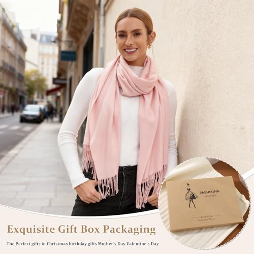 Pashmina Scarf and Shawl - Soft Women Pashminas Wrap for Wedding Evening Party dresses - color: Baby Pink