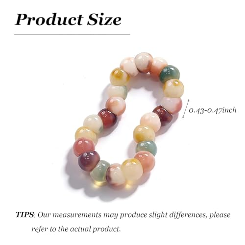 Natural Bodhi Seed Bracelets Anxiety Fidget Bracelets Anxiety Relief Items Protection Healing Stretch Bodhi Fidget Bracelet for Women Men - color: colorful