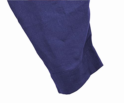 CLANMILUMS Men's Cotton Harem Pants Casual Loose Hippie Drop Crotch Trouser - color: Navy, size: X-Large