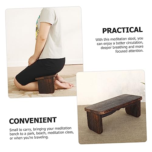Abaodam Wood Meditation Stool for Zen Practice Non-Skid Kneeling Chair Cushion Portable Folding Buddhist Seat for Home and Tea Ceremony