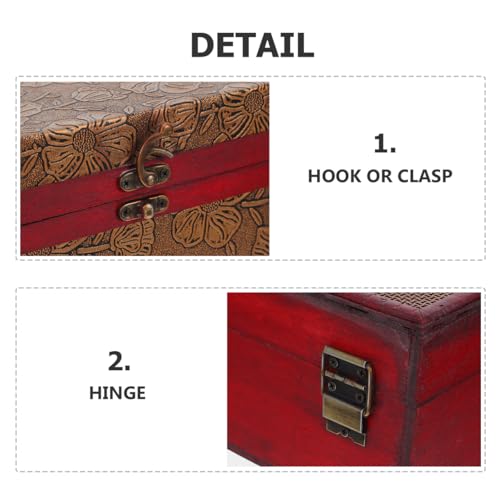 Cabilock Memory Box Wooden Desktop Storage Boxes Wood Treasure Box for Books Jewelry Document Box without Lock (Lotus) Storage Boxes Decorative