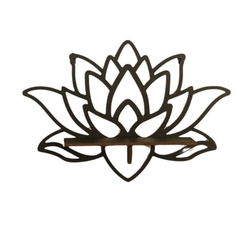 1pcs new Home Lotus Wood Shelf Black Corner Shelf Display Stand Crystal Stone Essential Oil Wall Organizer Room Decors Aesthetic Home Decor Home Decoration Gift