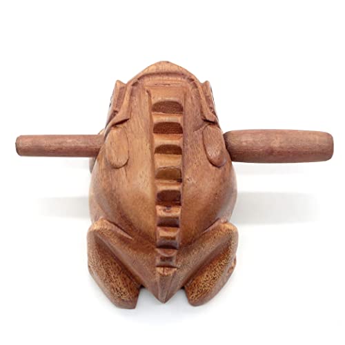 BSIRI 4" Frog Guiro Rasp - Small Instrument Musical Wooden Percussion Wood Block Instrument of Frog Noise Maker and Cool Music Gifts Ideas Funny Weird Instruments for Adults Made from Nature Wood - size: 4 Inches Size