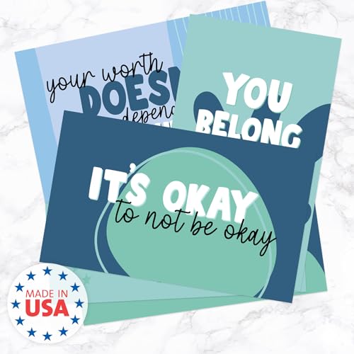 Canopy Street Strong Mental Health Mini Quote Cards / 50 Motivational Kindness Cards / 25 Vibrant Uplifting Designs / 2" x 3.5" Flat Business Card Size/Small Inspirational Daily Quote Cards - color: Strong Mental Health