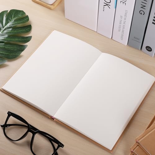 zmybcpack 6 Pack A5 Kraft Hardcover Sketchbook Blank Notebook Journal, 5.51" x 8.26", 120Pages/60 Sheets, 100gsm, Unlined Notebooks Blank Sketch Books for Travelers, Students, Office - size: 5.51" x 8.26" (6 pack)