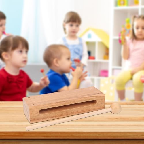 2 Set Solid Wood Rhythm Block with Mallet, Wood Block Musical Instrument, Percussion Rhythm Blocks, Hand Percussion Instruments for Adults, Concert Percussion, Live Musical, School, Community