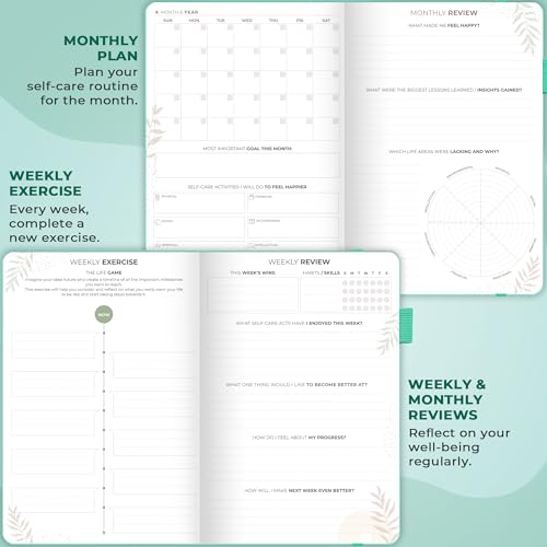 Clever Fox Self-Care Journal Premium – Daily Gratitude & Mental Health Notebook for Women – Reflection & Personal Development Journal (Turquoise) - color: Turquoise