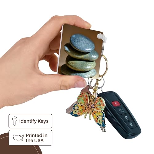 3dRose Mindfulness Gift Set: Mug, Keychain, Inspirational Card & Stacked Polished Stones for Yoga Enthusiasts & Stress Relief
