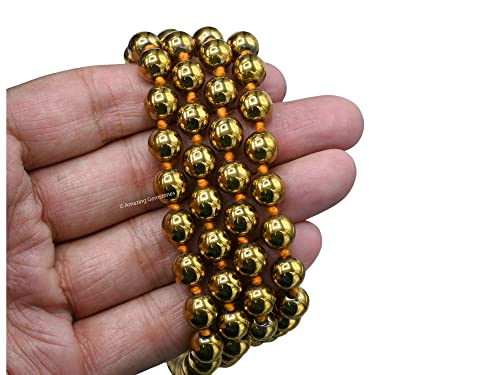 Amazing Gemstone Golden Hematite Mala Beads - 108 Prayer Beads for Meditation and Mindfulness Practice, Handcrafted Mala Beads with Natural Gemstones for Spiritual Healing and Relaxation (Knotted) - color: Golden Hematite, style: Knotted