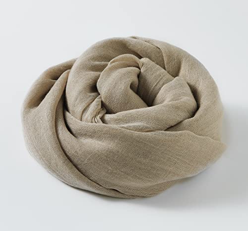 Jeelow Solid Color Scarf Wrap Shawl for Women Men – Soft Lightweight Head Scarf, All Season, Travel Beach Office Daily Wear - color: Coffee