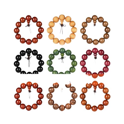 Wooden Prayer Bead Bracelets Traditional Buddhist Mala Bracelet,1pc/pack - size: Dia.20mmX12pcs, style: BabiTanxiangJinggong