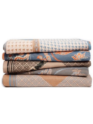 Women's Reversible Pashmina Shawl Wrap for Women Big Scarf Holiday Gifts - color: Brown-blue-grey