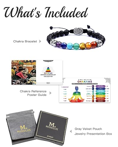 Anxiety Relief Items, Chakra Bracelets, Crystals and Healing Stones, 7 Chakras Healing Crystals handmade bracelets, Yoga, Meditation, Stress Relief Gifts