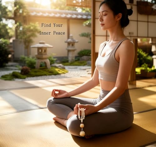 Mala Bead Strand Bracelet, 108 Buddhist Prayer Beads Yoga Meditation Green Malachite Beads Necklace Women man - style: 10mm White Jade Bodhi