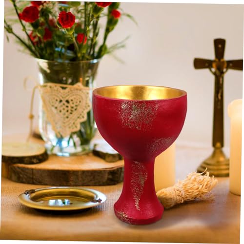 Ciieeo Holy Cup Resin Decorative Goblet for Worship Sacrifice Cup for Home Altar Ceremonies Elegant Tabletop Prop for Religious Rituals