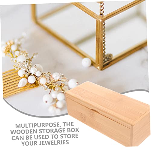 ULTECHNOVO Bamboo Storage Box with Lid Wooden Crafts Organizer for Jewelry and Keepsakes Bamboo Storage Solution for Home and Office