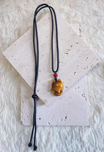 Crystal Pendant Necklaces Healing love Women's Men's choker Obsidian Tiger eye White Crystal Black Gold waterproof dainty Charm stackable statement Cute Stone necklace Unisex - style: Crystal Pendant TigerBFox
