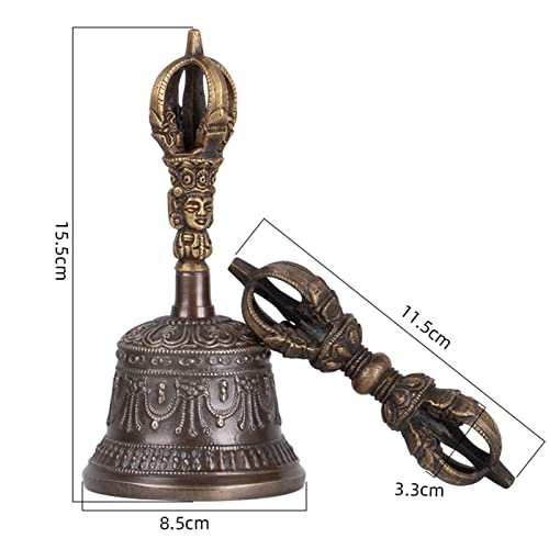 Hand Bell Puja Bronze Bell For Home Decoration, For Meditation, Prayer, Reiki, Wakefulness, Concentration, Healing Dorje Set(Medium)