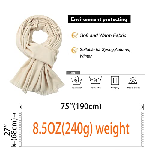 Shawl Wraps for Women Pashmina Shawls and Wraps for Evening Dresses Large Soft Scarf Winter Scarf Wedding Shawl… - color: Cream