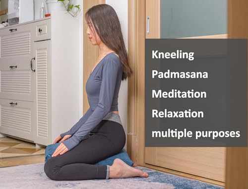 Meditation Cushion,Velvet Meditation Pillow and Zabuton 2-in-1 Portable Design(50 * 70CM). (Blue, Service H:9cm) - color: Blue