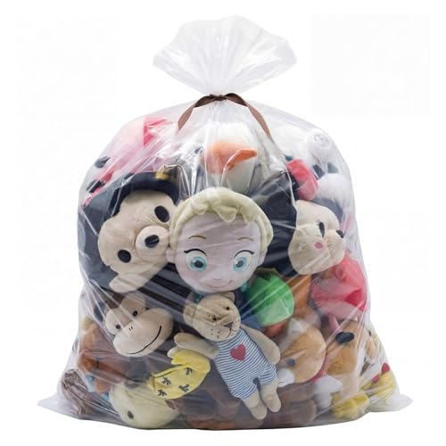 Wowfit 5 CT 32x42 inches Big Large Clear Plastic Bags Perfect for Blanket, Duvets, Pillows, Plush Toys, Comforter and Basement Storage (1.6 Mil Flat Bags) - size: 32"x42"