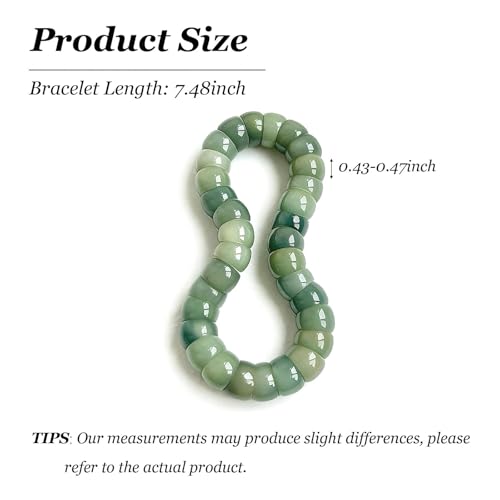 Roe Dolph Bodhi Bead Fidget Anxiety Bracelet for Women Men Chunky Stretch Beaded Mindful Jewelry Daily Reminder Gift for Mom Wife Friend - color: B5:green