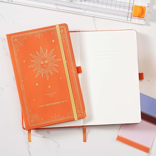 Artfan Ruled Notebook/Journal ā Premium Thick Paper Classic Writing Notebook with Pocket + Page Dividers Gifts, Banded, Large, 128 Pages, Hard Cover, Lined (5.3" x 8.26") - Orange - color: Brown 1