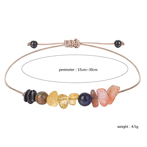 tenghong2021 Chakra Crystal Beaded Bracelet with Wish Card Adjustable Spiritual Anxiety Stone Beads Braide String Bracelet Yoga Meditation for Women Men Jewelry Birthday Gifts - style: Weight Loss