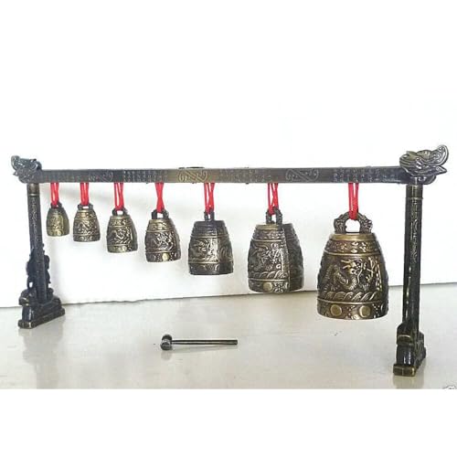 Musical Meditation Gong with 7 Ornate Bells with Dragon Design Rare Collectable