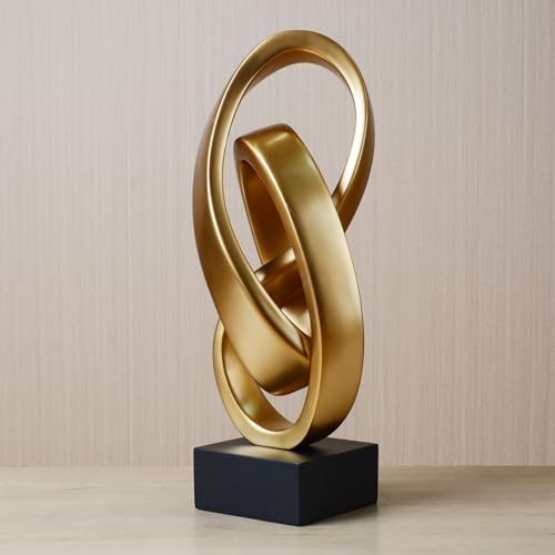 HAUCOZE Modern Abstract Sculpture Art Collectible Statue Home Decor Table Centerpiece Gift for Desktop Bookshelf Polyresin 17.0 Inch