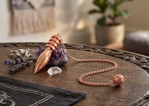 4 Ring Copper Metal Egyptian Healing Reiki Dowsing Metaphysical Pendulum. - color: 7 Ring