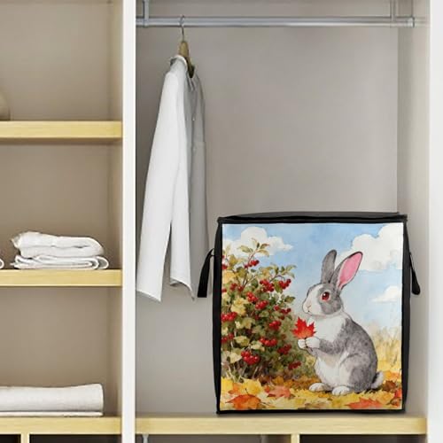 Fall Animal Storage Bag Portable Closet Organizer Storage Bags Quilt Storage Bags with Zippered Breathable Storage Bag with Carry Handles for Blanket Pillow Bedding