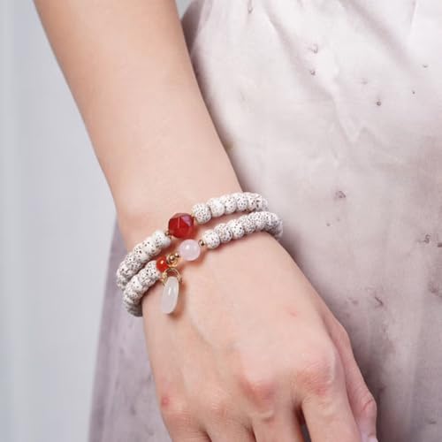 Natural Star Moon Bodhi Bracelet for Women Men Double-loop Winding Star Moon Bead Bracelet Meditatioon Healing Anxiety Relief Energy Buddha Bead Bracelets Birthday Gift - color: Bodhi 102