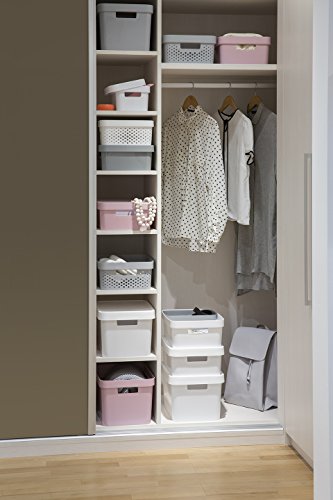 Curver Infinity Dots Set of 3 Storage Baskets, 100% Recycled Resin, Nestable & Lightweight, 17 Litres, Pink