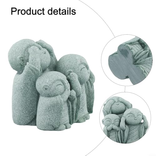 Minimalist Stone Buddha and Monk Set for Harmonious Garden Design Indoor Temple Vibe or Water Feature Ornamental Placement (B)