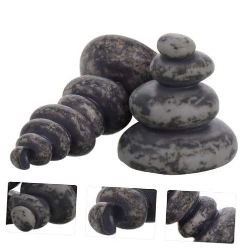 Kisangel 20pcs Zen Balancing Stones Handmade Stacked Rock Statues for Japanese Meditation Garden Decor and Easy to Clean Designs
