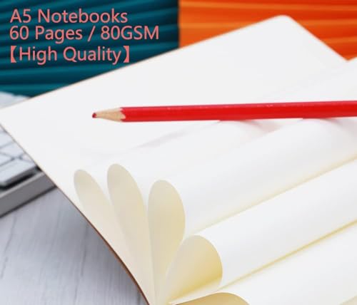 24 Pack Kraft Notebook Journals for Travelers, Students and Office, Writing Diary Subject Notebooks Planner with Thick Paper, 60 Pages, 30 Sheets, 8.3x5.5 inch, A5 Size, Travel Journal Set.(Blank)