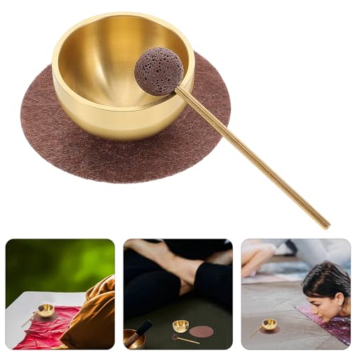 STAHAD Portable Mini Meditation Singing Bowl Set with Mallet and Cushion, Handmade Tibetan Sound Bowl for Yoga, Mindfulness, Chakra Balancing, and Travel Use