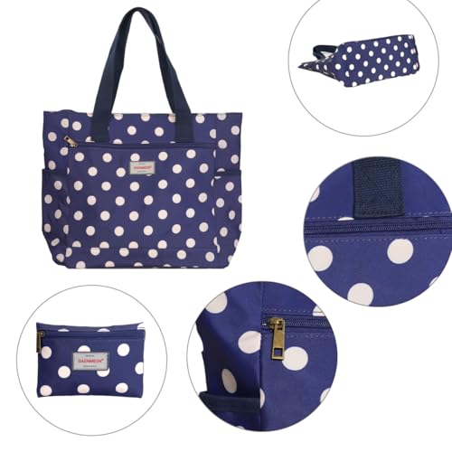 GAENMESN Women's Lightweight Waterproof Tote Bag Durable Designer Handbag with Zipper Travel Commute Everyday Use - color: Dots